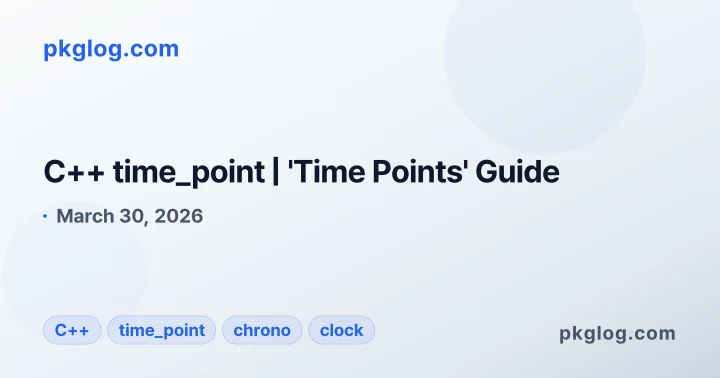 C++ time_point | 'Time Points' Guide