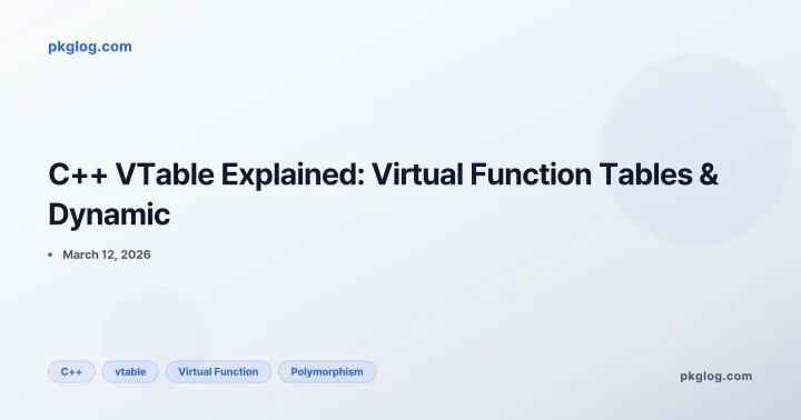 C++ VTable Explained: Virtual Function Tables & Dynamic