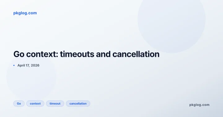 Go context: timeouts and cancellation