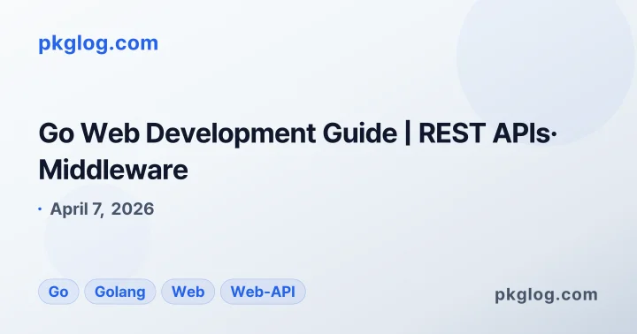Go Web Development Guide | REST APIs· Middleware