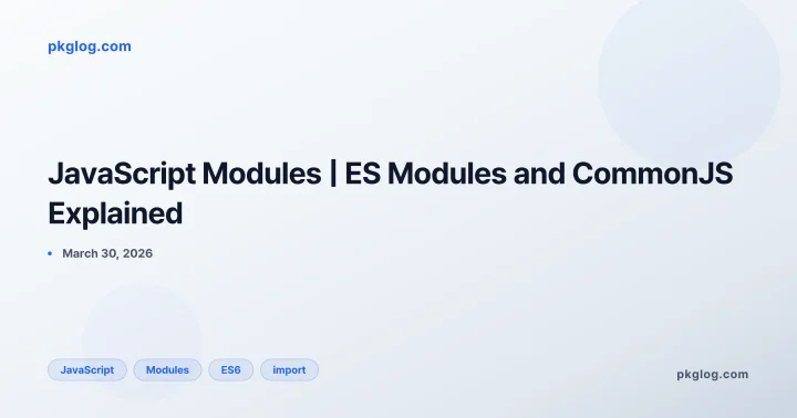 JavaScript Modules | ES Modules and CommonJS Explained