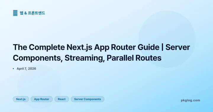 The Complete Next.js App Router Guide | Server Components, Streaming, Parallel Routes