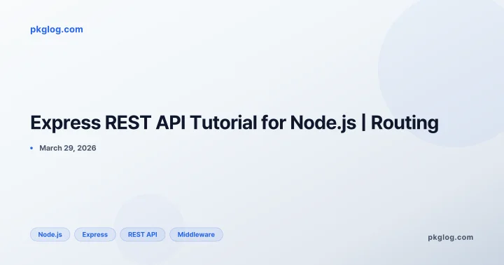 Express REST API Tutorial for Node.js | Routing