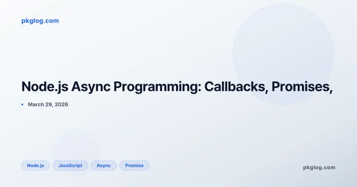Node.js Async Programming: Callbacks, Promises,