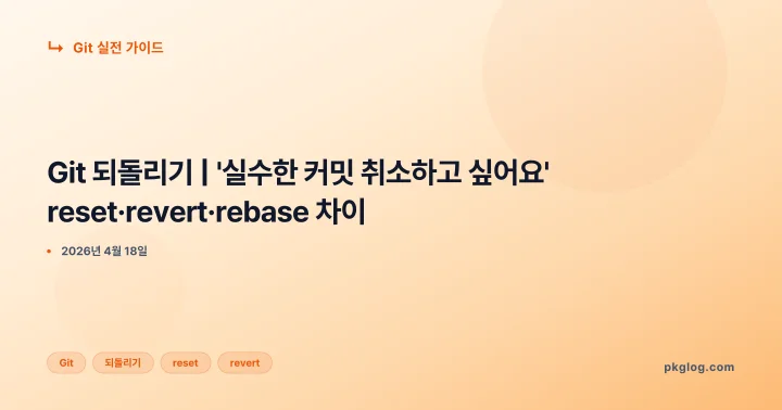 Git 되돌리기 | '실수한 커밋 취소하고 싶어요' reset·revert·rebase 차이