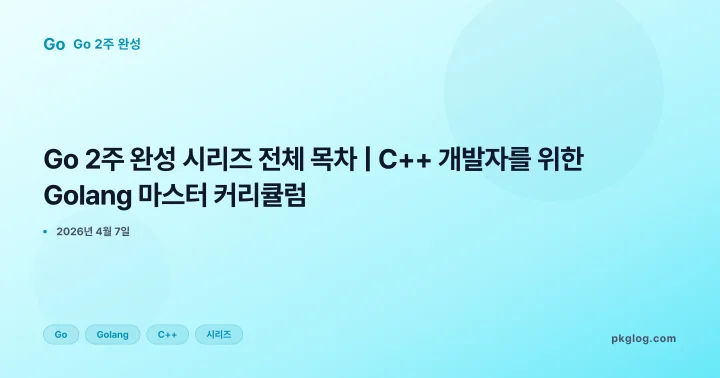 [2026] Go 2주 완성 시리즈 전체 목차 | C++ 개발자를 위한 Golang 마스터 커리큘럼