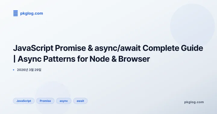 [2026] JavaScript Promise & async/await Complete Guide | Async Patterns for Node & Browser