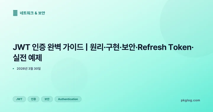 [2026] JWT 인증 완벽 가이드 | 원리·구현·보안·Refresh Token·실전 예제