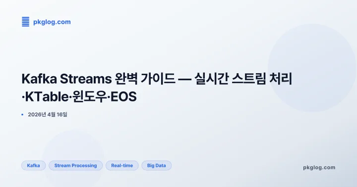 Kafka Streams 완벽 가이드 — 실시간 스트림 처리·KTable·윈도우·EOS