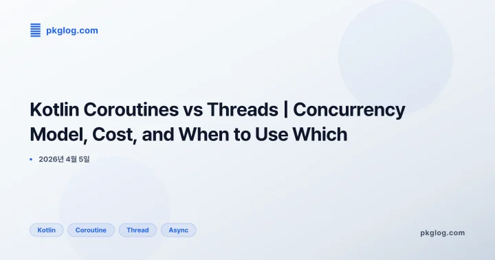 [2026] Kotlin Coroutines vs Threads | Concurrency Model, Cost, and When to Use Which