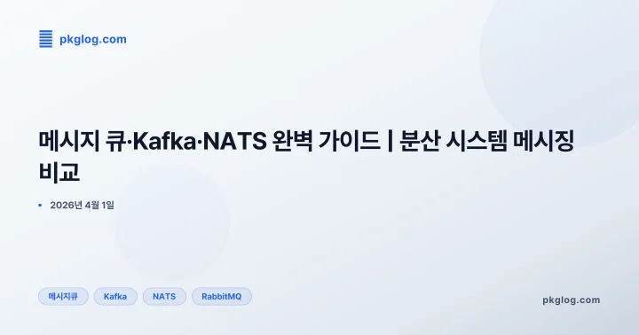 [2026] 메시지 큐·Kafka·NATS 완벽 가이드 | 분산 시스템 메시징 비교