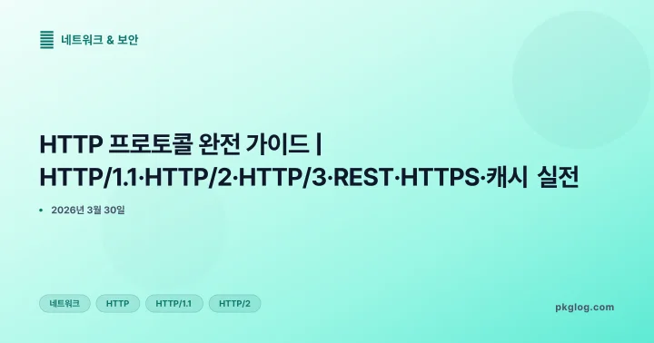 [2026] HTTP 프로토콜 완전 가이드 | HTTP/1.1·HTTP/2·HTTP/3·REST·HTTPS·캐시 실전