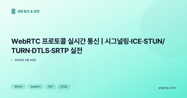 [2026] WebRTC 프로토콜 실시간 통신 | 시그널링·ICE·STUN/TURN·DTLS·SRTP 실전