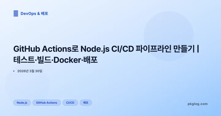 [2026] GitHub Actions로 Node.js CI/CD 파이프라인 만들기 | 테스트·빌드·Docker·배포