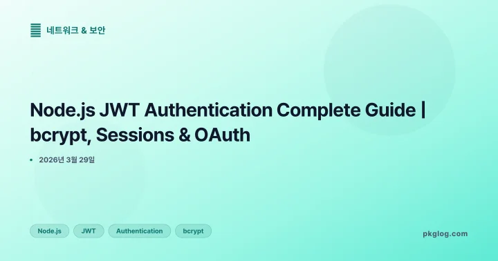 [2026] Node.js JWT Authentication Complete Guide | bcrypt, Sessions & OAuth