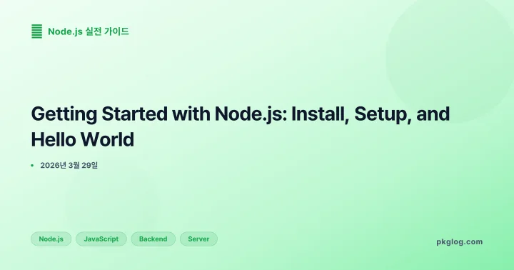 [2026] Getting Started with Node.js: Install, Setup, and Hello World