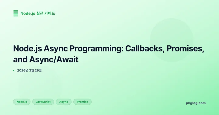 [2026] Node.js Async Programming: Callbacks, Promises, and Async/Await