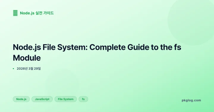 [2026] Node.js File System: Complete Guide to the fs Module