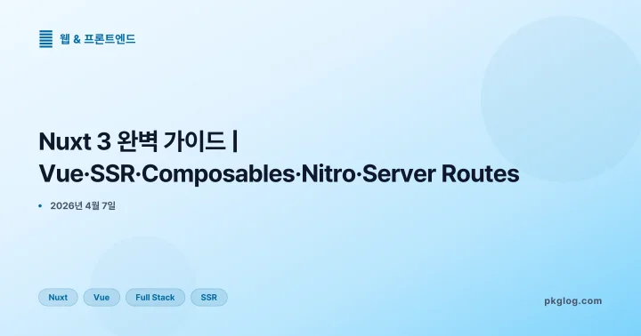 [2026] Nuxt 3 완벽 가이드 | Vue·SSR·Composables·Nitro·Server Routes