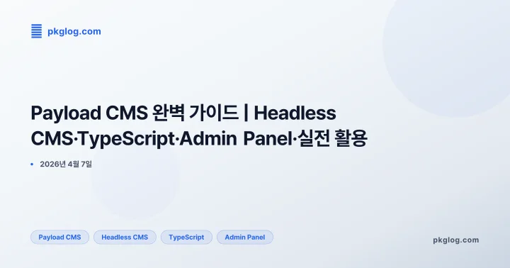 [2026] Payload CMS 완벽 가이드 | Headless CMS·TypeScript·Admin Panel·실전 활용