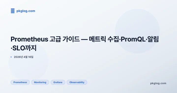 Prometheus 고급 가이드 — 메트릭 수집·PromQL·알림·SLO까지