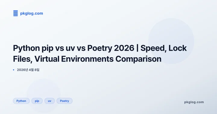 [2026] Python pip vs uv vs Poetry 2026 | Speed, Lock Files, Virtual Environments Comparison