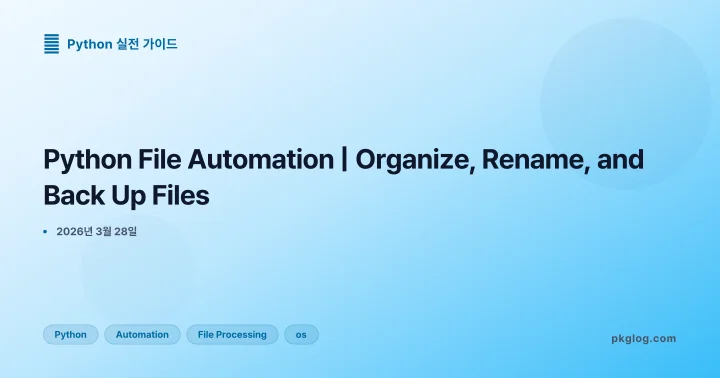 [2026] Python File Automation | Organize, Rename, and Back Up Files