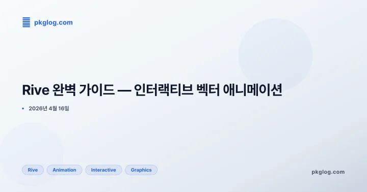 Rive 완벽 가이드 — 인터랙티브 벡터 애니메이션