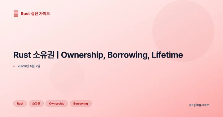 [2026] Rust 소유권 | Ownership, Borrowing, Lifetime