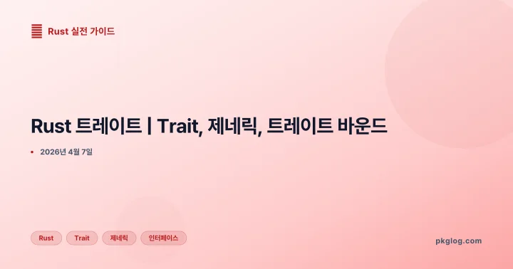 [2026] Rust 트레이트 | Trait, 제네릭, 트레이트 바운드