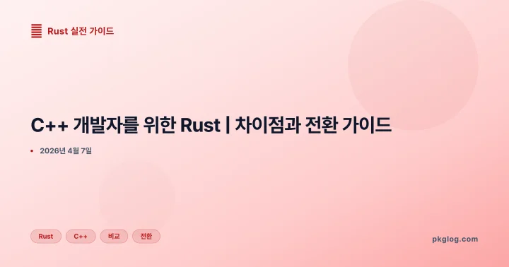 [2026] C++ 개발자를 위한 Rust | 차이점과 전환 가이드