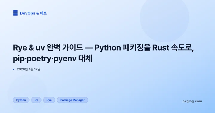 Rye & uv 완벽 가이드 — Python 패키징을 Rust 속도로, pip·poetry·pyenv 대체