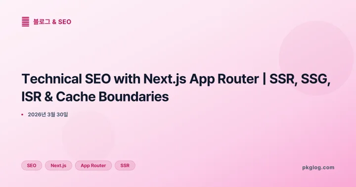 [2026] Technical SEO with Next.js App Router | SSR, SSG, ISR & Cache Boundaries
