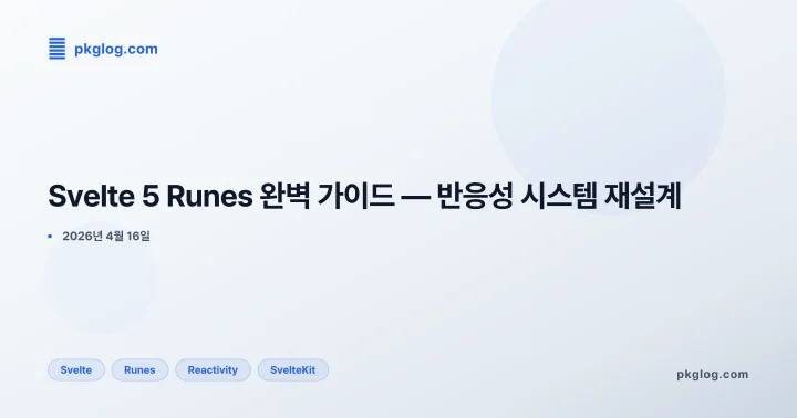 Svelte 5 Runes 완벽 가이드 — 반응성 시스템 재설계