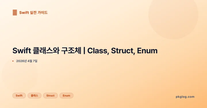 [2026] Swift 클래스와 구조체 | Class, Struct, Enum