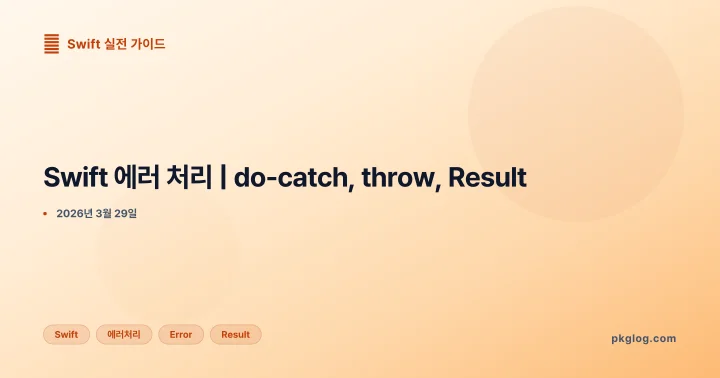 [2026] Swift 에러 처리 | do-catch, throw, Result