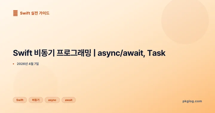 [2026] Swift 비동기 프로그래밍 | async/await, Task