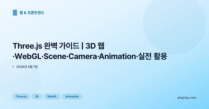 [2026] Three.js 완벽 가이드 | 3D 웹·WebGL·Scene·Camera·Animation·실전 활용