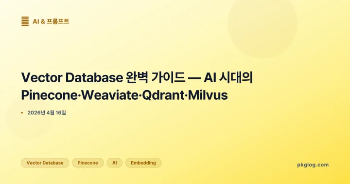 Vector Database 완벽 가이드 — AI 시대의 Pinecone·Weaviate·Qdrant·Milvus