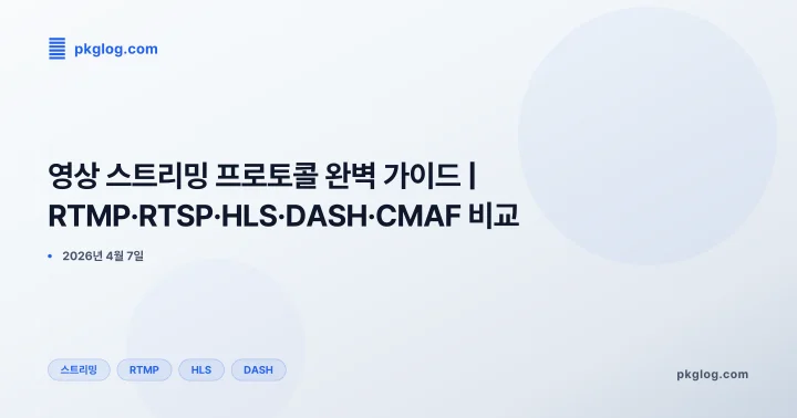 [2026] 영상 스트리밍 프로토콜 완벽 가이드 | RTMP·RTSP·HLS·DASH·CMAF 비교